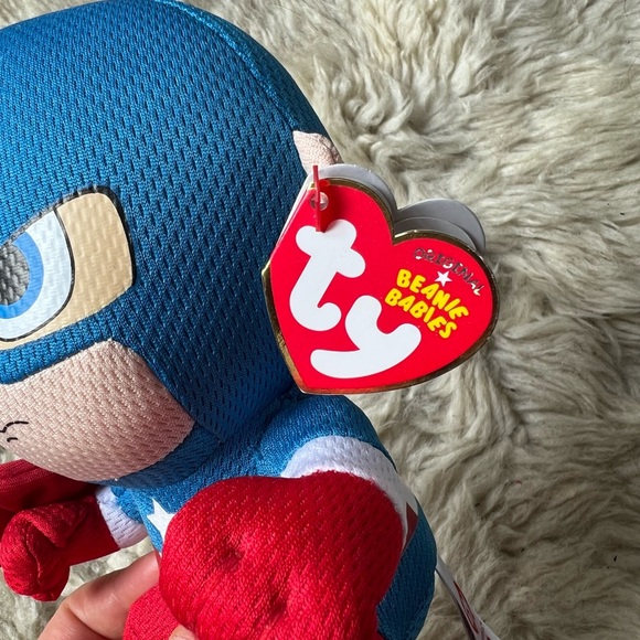 TY Marvel Captain America 6 inch Beanie Baby - Picture 7 of 8